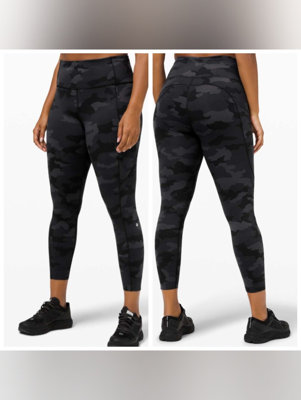 Lululemon Fast and Free Tight 25 Nulux Camo Deep Coal Multi Pocket Leggings 4